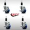 Service Caster 3'' SS Blue Poly Swivel 1-3/8'' Expanding Stem Caster Set with Brake, 4PK SCC-SSEX20S314-PPUB-BLUE-TLB-138-4 - alternate 4